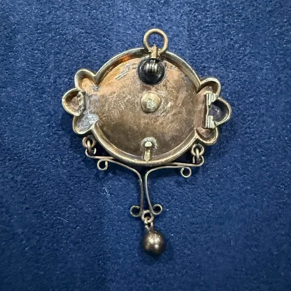 Antique- rose gold filled pearl and ruby pendant 😍 - Picture 4 of 6